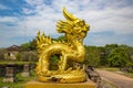 Golden dragon in Hue, Vietnam Royalty Free Stock Photo