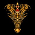 Golden dragon pendant