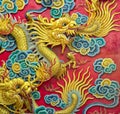 Golden Dragon sculpture Royalty Free Stock Photo