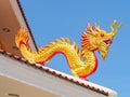 The golden dragon sculpture. Royalty Free Stock Photo