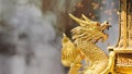 Golden Dragon Sculpture in shrine Royalty Free Stock Photo