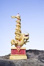 Golden dragon statue Royalty Free Stock Photo
