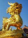 Golden dragon statue Royalty Free Stock Photo