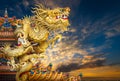 Golden dragon statue