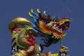 Golden dragon statue in Chinese temple Royalty Free Stock Photo