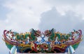 Chinese dragon on the temple roof. Royalty Free Stock Photo