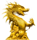 Golden dragon statue Royalty Free Stock Photo