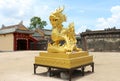 Golden dragon statue in Vietnam, Hue Citadel Royalty Free Stock Photo