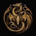 Golden dragons as emblem of the house Targaryen.