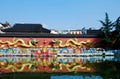 Dragon wall at the banks of river Qinhuai in the city of Nanjing