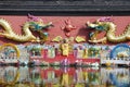 Dragon wall at the banks of river Qinhuai in the city of Nanjing