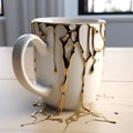 Golden Dripping Mug: A Zbrush-inspired Soggy Masterpiece
