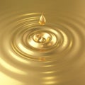 Golden drop with waves