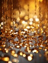 golden drops of water on a black background