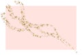 Golden Dust Art Pink Background. Holiday Polka