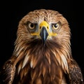 Emotionally Charged Portrait Of An Eagle On Black Background