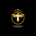 golden eagle with circle logo design Royalty Free Stock Photo
