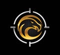 Golden Eagle Head for gun tactical Logo Royalty Free Stock Photo