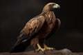 Golden Eagle on Black Background. Royalty Free Stock Photo