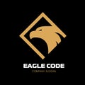 Golden eagle Logo. Bird, phoenix. The head in profile. Vector Logo Template. Royalty Free Stock Photo