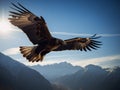 Golden Eagle\'s Ascent: Majesty in the Mountain Skies