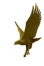 Golden eagle statue with big expanded wings Royalty Free Stock Photo