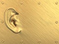 Golden ear on abstract dirty background