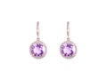 Golden earings with amethysts