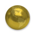 Golden Earth globe icon Royalty Free Stock Photo