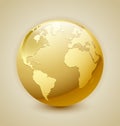 Golden Earth icon Royalty Free Stock Photo