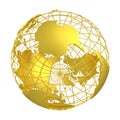 Golden Earth planet 3D Globe Royalty Free Stock Photo