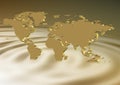 Golden earth sinking Royalty Free Stock Photo