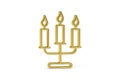 Golden easter 3d icon - golden candles on white background