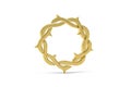 Golden easter 3d icon - Crown of thorns on white background Royalty Free Stock Photo