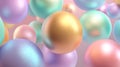 Golden easter egg amongst pastel pearlescent eggs Royalty Free Stock Photo