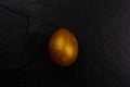 Golden easter egg on black Royalty Free Stock Photo