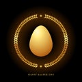 Golden Easter Egg with Geometric wreath