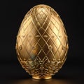 Golden Easter Egg Isolated, Luxury Jewelry, Abstract Faberge Imitation, Generative AI Illustration