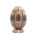 Golden Easter Egg Isolated, Jewelry Gift, Fantasy Abstract Faberge Imitation, Generative AI Illustration