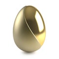 Golden easter egg on white background Royalty Free Stock Photo