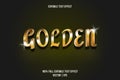 Golden editable text effect 3 dimension emboss luxury style