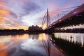 Golden effect of sunset at putrajaya bridge