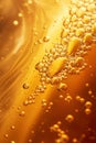 Golden Effervescence: Macro View of Bubbles in Liquid. Generative ai Royalty Free Stock Photo