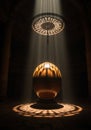 Golden Egg in Ancient Chamber Dramatic Lighting and Architecture Royalty Free Stock Photo