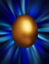 Golden egg in a blue vortex