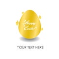 Golden Egg with Butterflies and Easter Inscription. Royalty Free Stock Photo