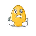 Golden egg cartoon character style having angry face