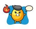 Golden egg character cartoon with angry gesture