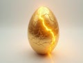 Golden egg cracking open revealing bright light inside Royalty Free Stock Photo