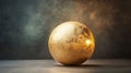 A Golden Egg on a Gray Surface with a Blurry Background Royalty Free Stock Photo